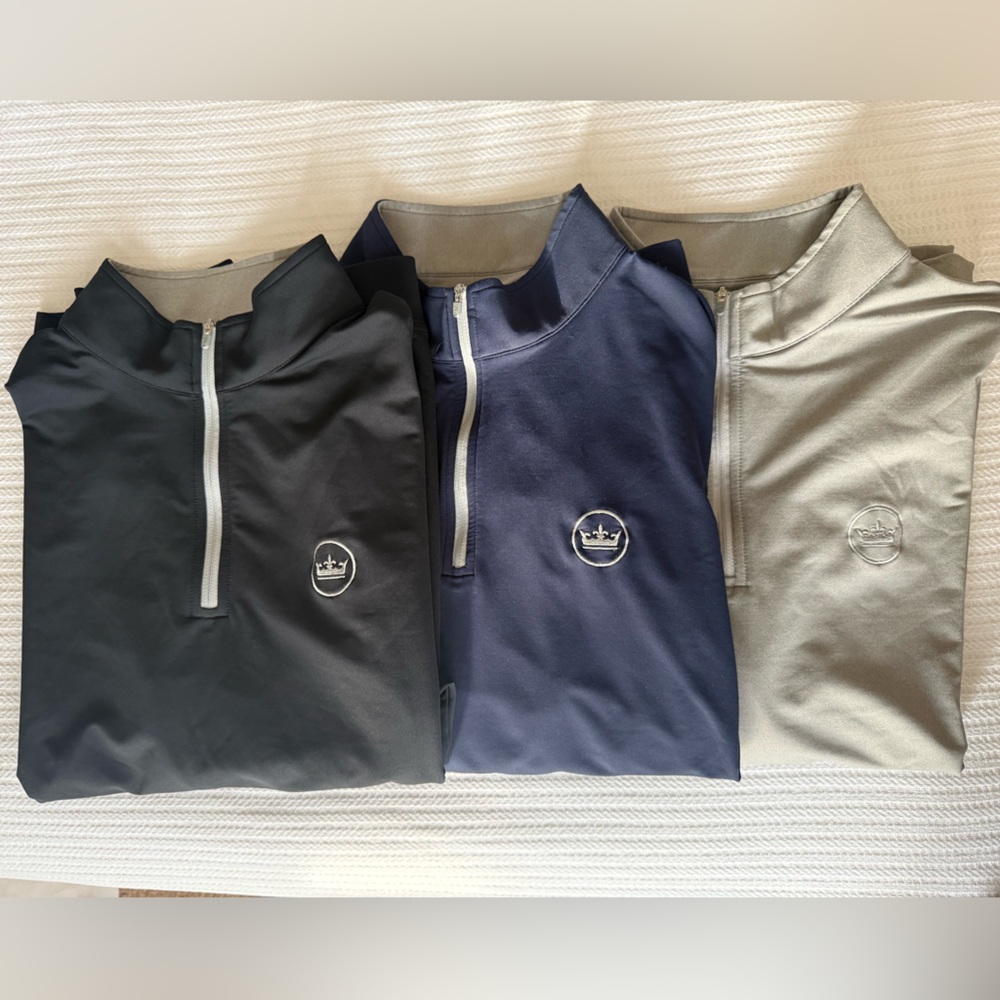 Lot of 3 Peter Millar Half Zip Golf Pullovers - Large